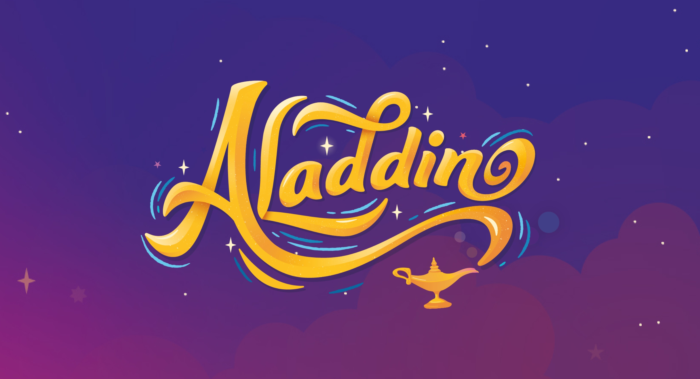 New Theatre Royal Aladdin pantomime logo design brand