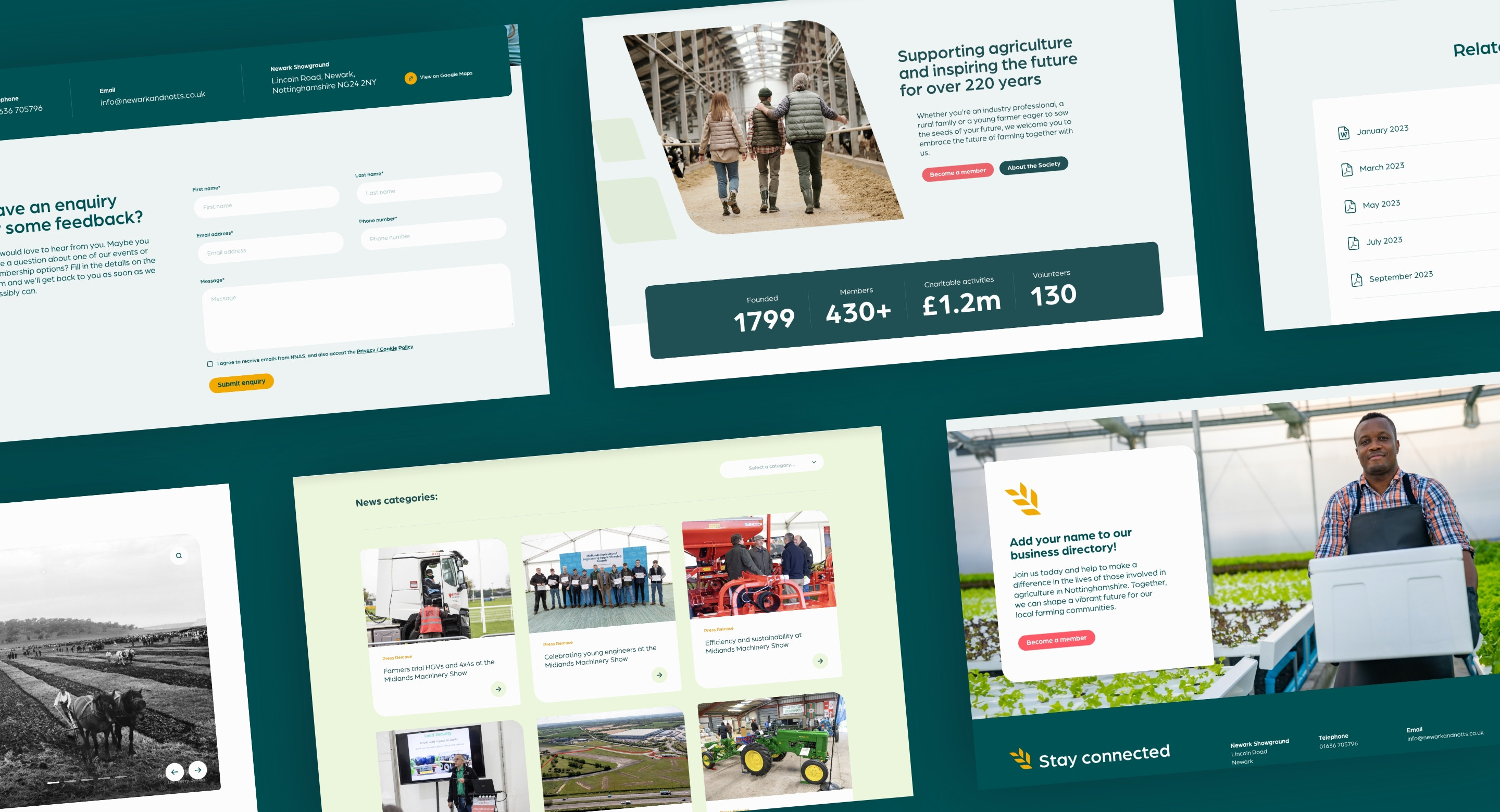 Newark & Notts Agricultural Society website design by Root Studio