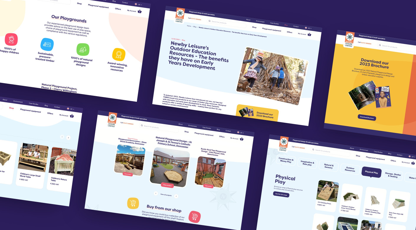 Newby Leisure kids playground e-commerce online shop design by Root Studio