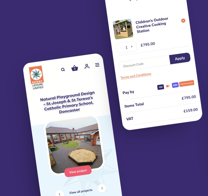 Newby Leisure kids playground e-commerce online shop design by Root Studio