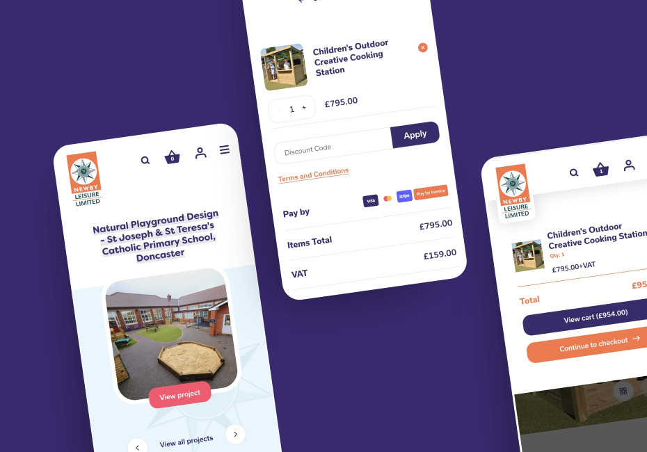 Newby Leisure kids playground e-commerce online shop design by Root Studio