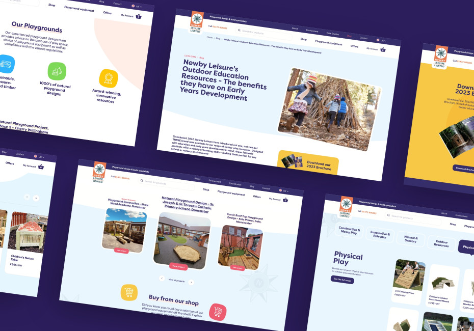 Newby Leisure kids playground e-commerce online shop design by Root Studio