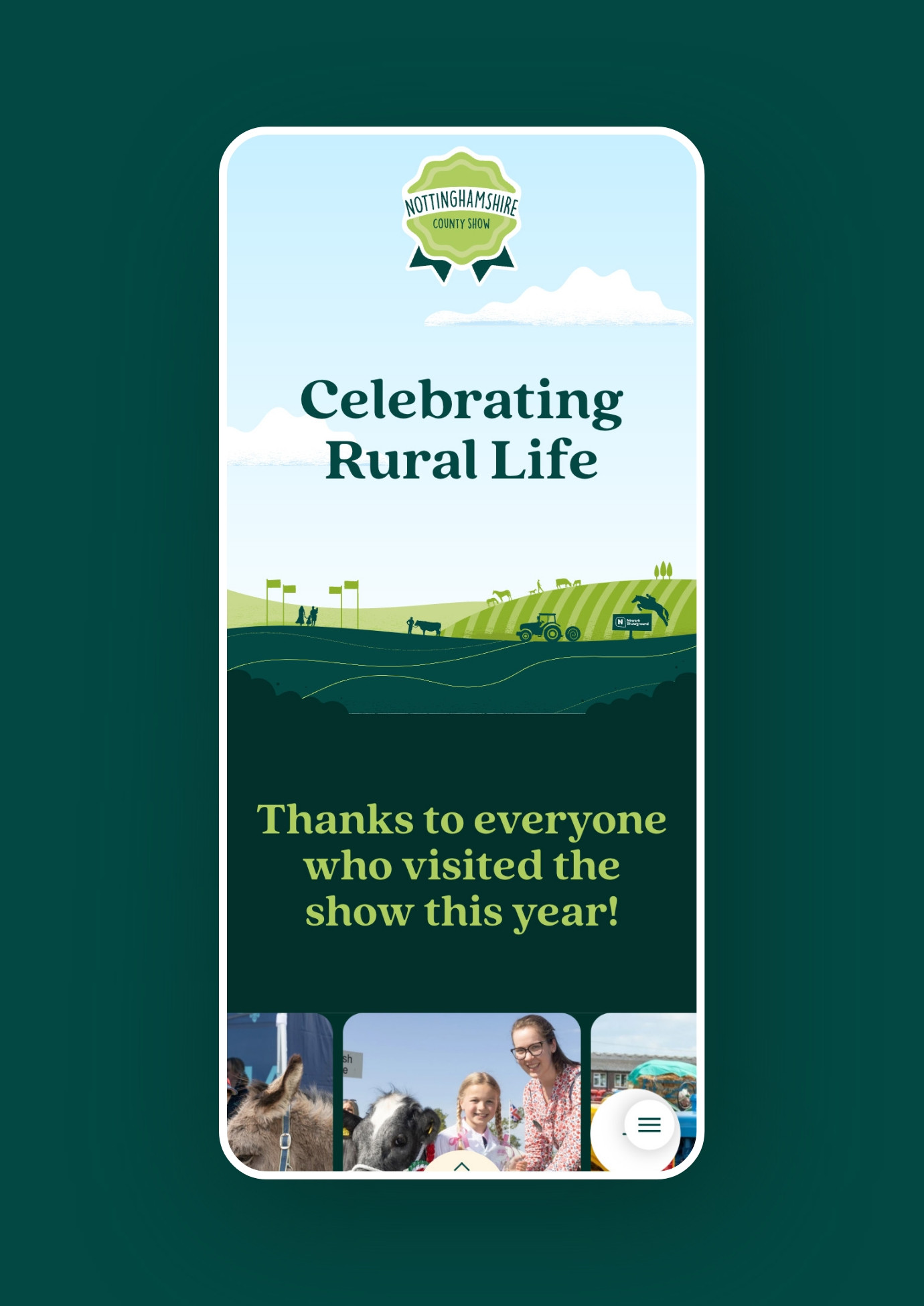 Nottinghamshire agricultural show website design by Root Studio