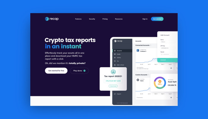 Website design agency example - Crypto SaaS company