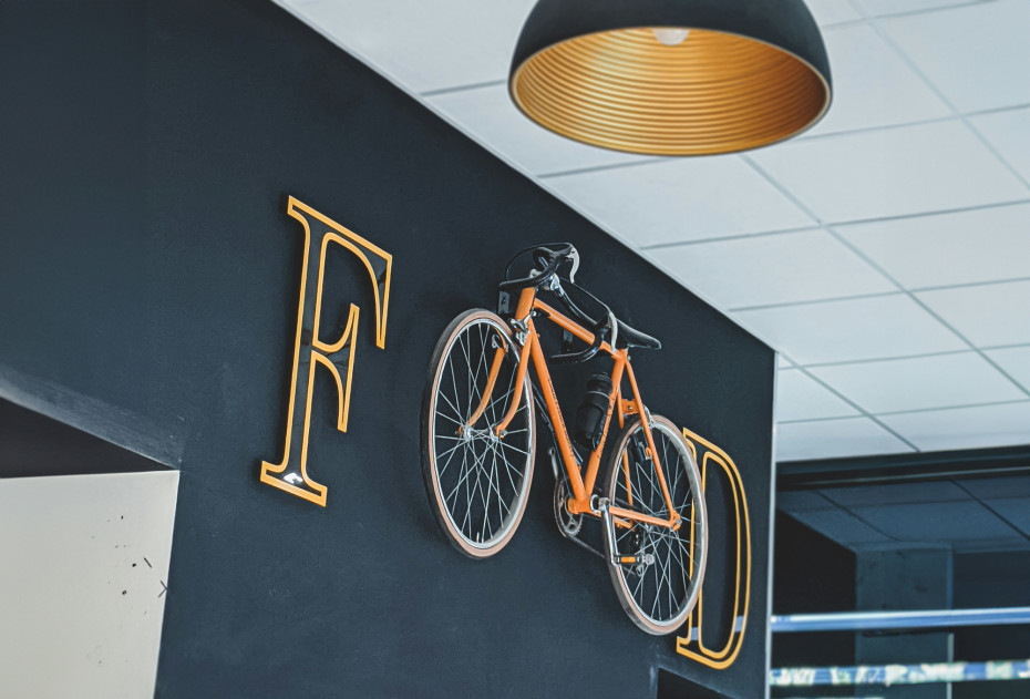 Bike food sign