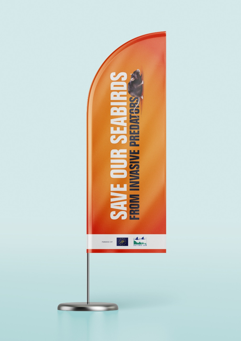 RSPB charity feather banner design by Root Studio