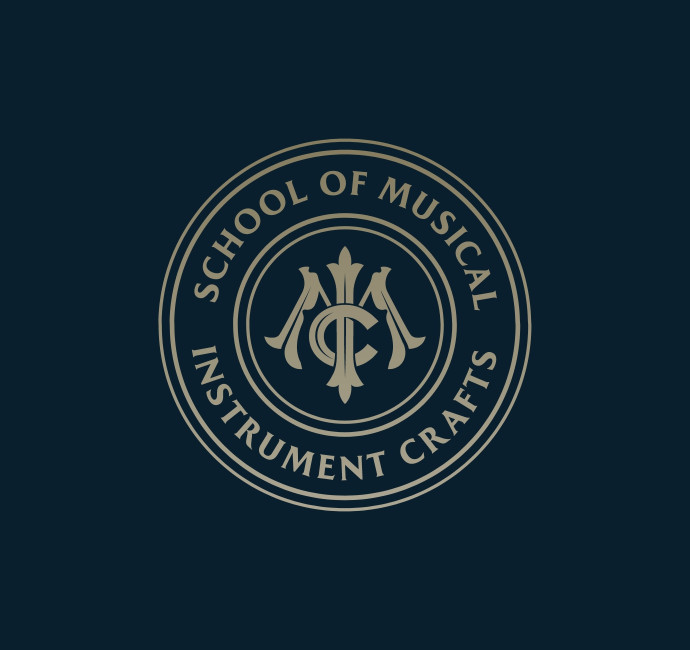 School of Musical Instrument Crafts logo design by Root Studio