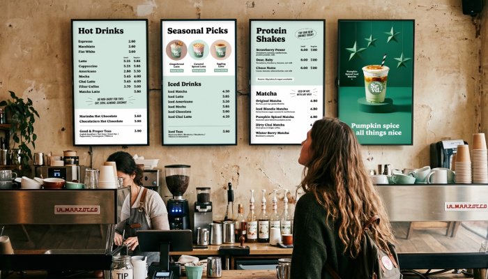 Cafe menu screen design