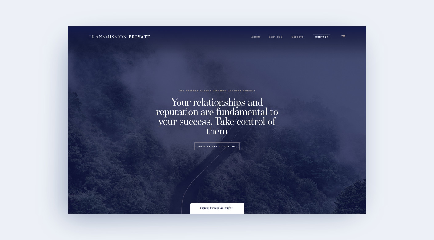 Website design for London PR & Communications firm