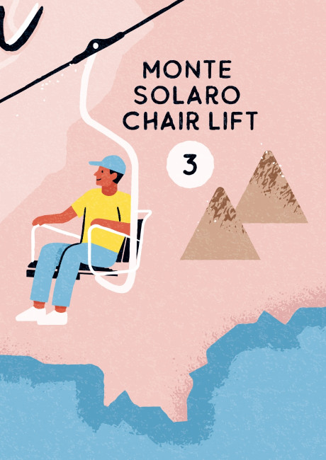 Chair lift illustrated map design