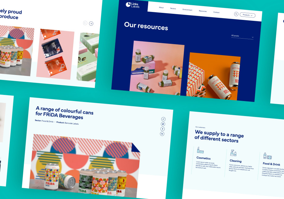 website page layout designs for Links Labels