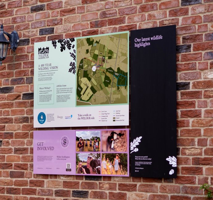 Doddington Hall rewilding interpretation signage