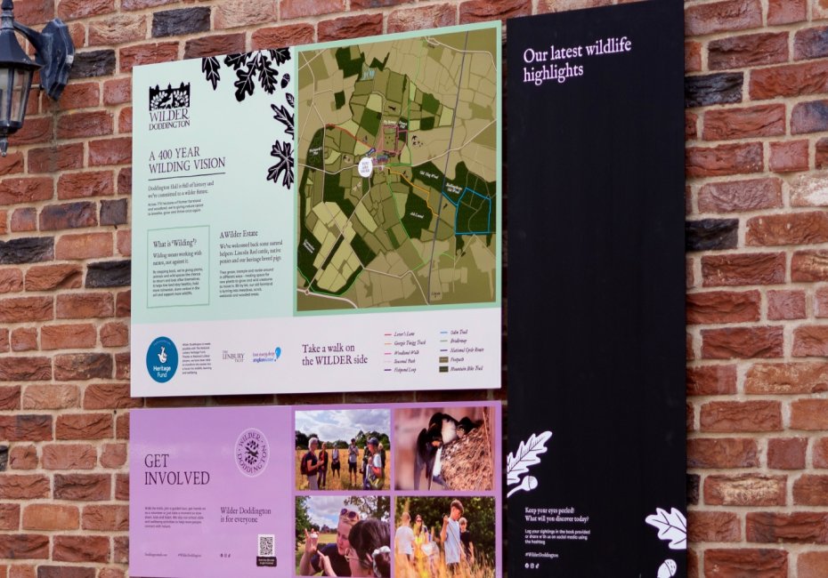 Doddington Hall rewilding interpretation signage
