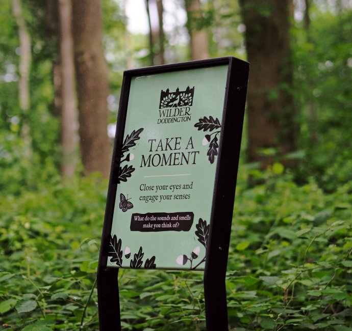 Wilder Doddington nature connection woodland signage